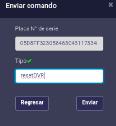Envío de comandos vía placa